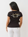 CRYSTAL WINGED HENLEY TEE