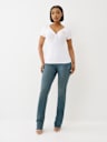 CRYSTAL WINGED HENLEY TEE