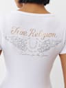 CRYSTAL WINGED HENLEY TEE