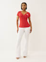 CRYSTAL WINGED HENLEY TEE