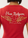 CRYSTAL WINGED HENLEY TEE