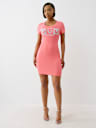 RIBBED CRYSTAL HORSESHOE DRESS