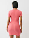 RIBBED CRYSTAL HORSESHOE DRESS