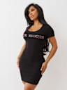 ARCHED LOGO RIBBED TEE DRESS