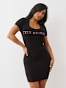 ARCHED LOGO RIBBED TEE DRESS