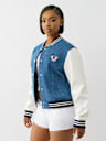 DENIM BUDDHA VARSITY JACKET
