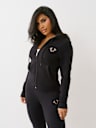 CRYSTAL GLOBAL LOGO ZIP HOODIE