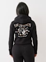CRYSTAL GLOBAL LOGO ZIP HOODIE