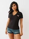PUFF PRINT LOGO V NECK TEE