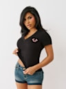 PUFF PRINT LOGO V NECK TEE