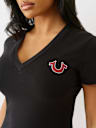 PUFF PRINT LOGO V NECK TEE