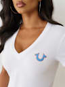 PUFF PRINT LOGO V NECK TEE