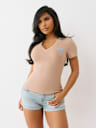 PUFF PRINT LOGO V NECK TEE