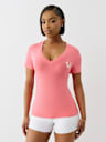 PUFF PRINT LOGO V NECK TEE