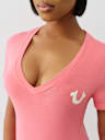 PUFF PRINT LOGO V NECK TEE