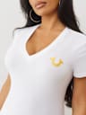 SCRIPT BUDDHA V NECK TEE