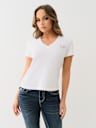 TROPICAL DENIM HORSESHOE V NECK TEE