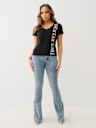 VERTICAL LOGO V NECK TEE