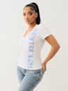 VERTICAL LOGO V NECK TEE