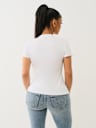 VERTICAL LOGO V NECK TEE