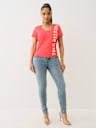 VERTICAL LOGO V NECK TEE
