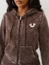 WASHED FLEECE ZIP HOODIE
