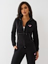 HORSESHOE APPLIQUE ZIP HOODIE