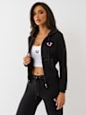 HORSESHOE APPLIQUE ZIP HOODIE