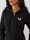 HORSESHOE APPLIQUE ZIP HOODIE