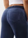 PANTALONES DEPORTIVOS CON PIERNAS RECTAS DE TERCIOPELO CON HERRADURA Y CRISTALES