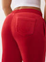 PANTALONES DEPORTIVOS CON PIERNAS RECTAS DE TERCIOPELO CON HERRADURA Y CRISTALES