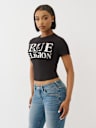 CAMISETA CORTA CON HERRADURA DE CRISTALES