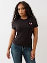 CRYSTAL HORSESHOE WING CREW TEE