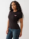 CRYSTAL HORSESHOE WING CREW TEE