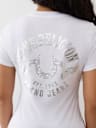 CRYSTAL HORSESHOE WING CREW TEE