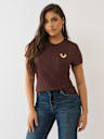 CRYSTAL HORSESHOE WING CREW TEE