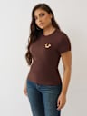 CRYSTAL HORSESHOE WING CREW TEE