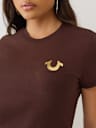 CRYSTAL HORSESHOE WING CREW TEE