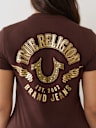 CRYSTAL HORSESHOE WING CREW TEE