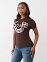 METALLIC LEOPARD GRAPHIC  TEE