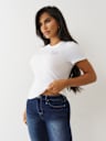 CAMISETA DE CUELLO REDONDO CON REJILLA Y BUDDHA