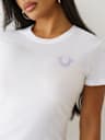 CAMISETA DE CUELLO REDONDO CON REJILLA Y BUDDHA