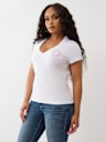 CRYSTAL HORSESHOE V NECK TEE