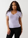 CRYSTAL HORSESHOE V NECK TEE