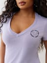 CRYSTAL HORSESHOE V NECK TEE