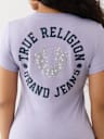 CRYSTAL HORSESHOE V NECK TEE
