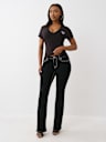 CRUSHED CRYSTAL HORSESHOE V NECK TEE