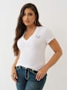 CRUSHED CRYSTAL HORSESHOE V NECK TEE
