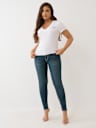 CRUSHED CRYSTAL HORSESHOE V NECK TEE