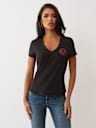 CAMISETA CON CUELLO EN V Y LOGOTIPO BRILLANTE